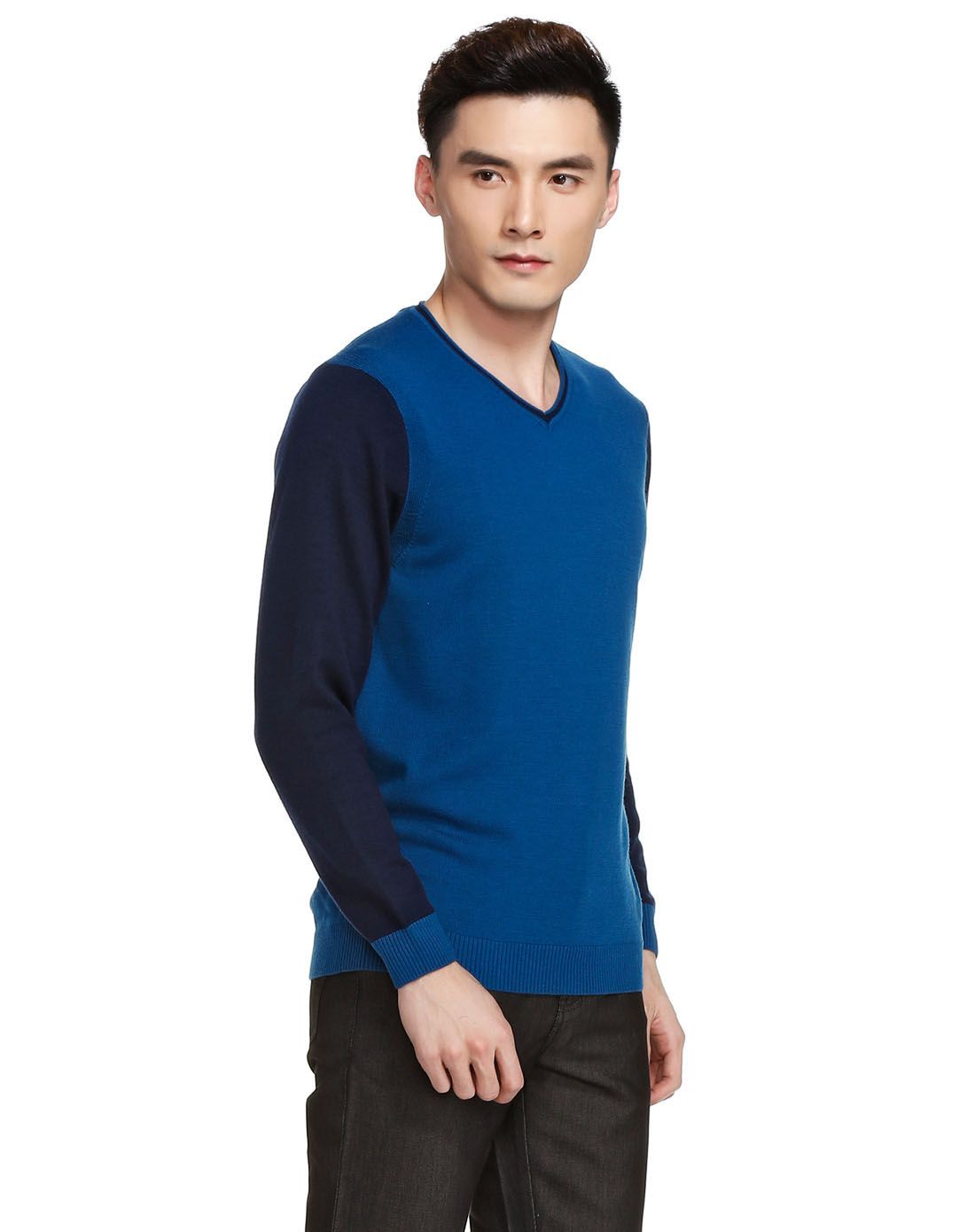 金利来gy goldlion时尚休闲男款中蓝毛衫sw00108-d2401-55_唯品会