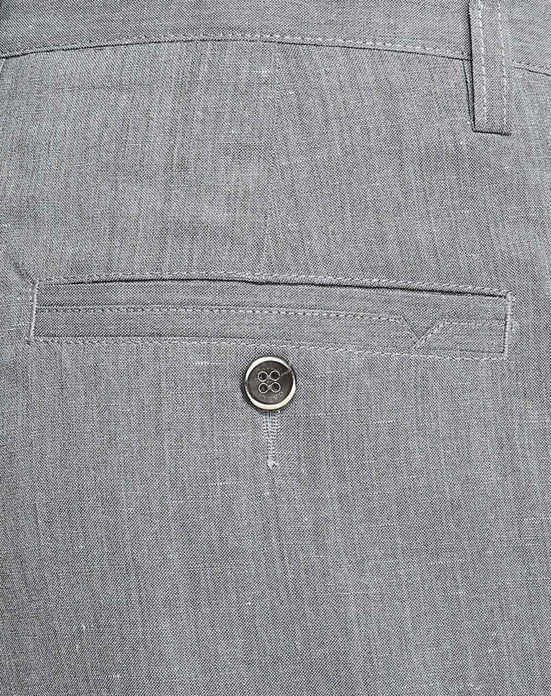 蓝灰色时尚休闲清爽含亚麻休闲裤