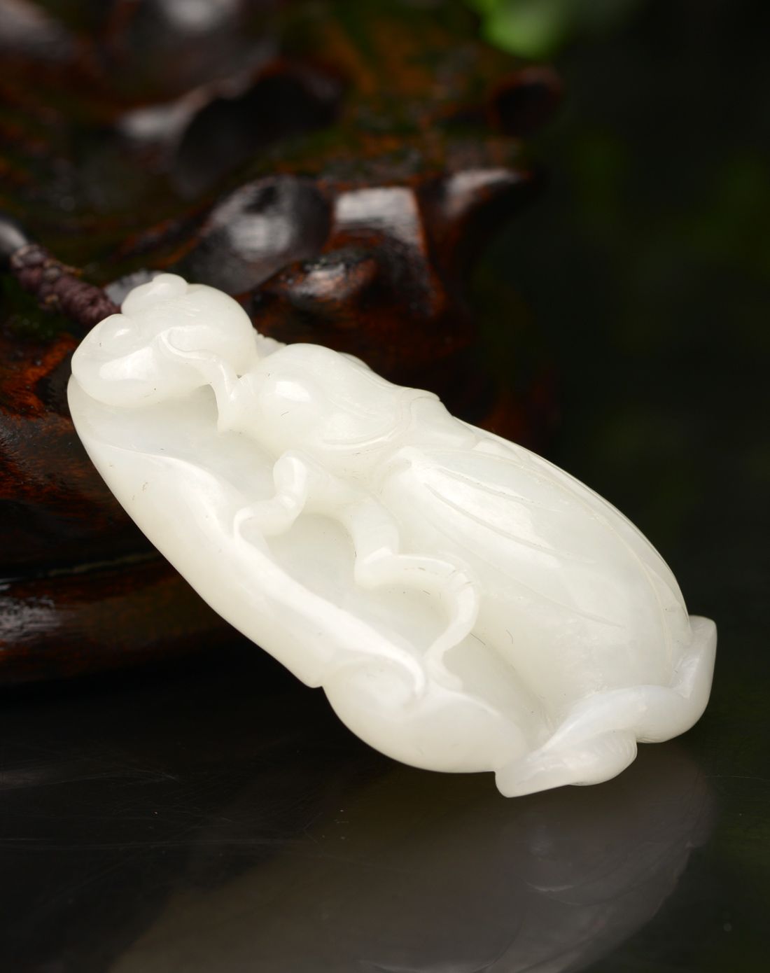 博金珠宝bojin玉器专场和田玉 一叶成名 吊坠bj51-4_唯品会