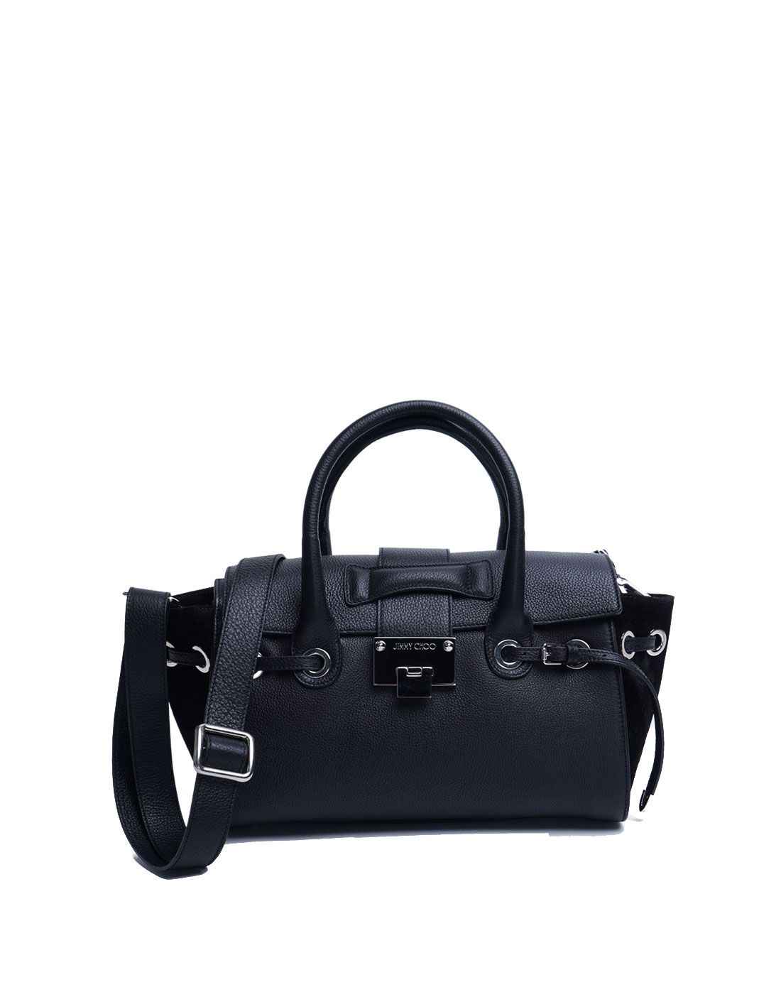 > jimmy choo女士黑色手提耳朵包中号