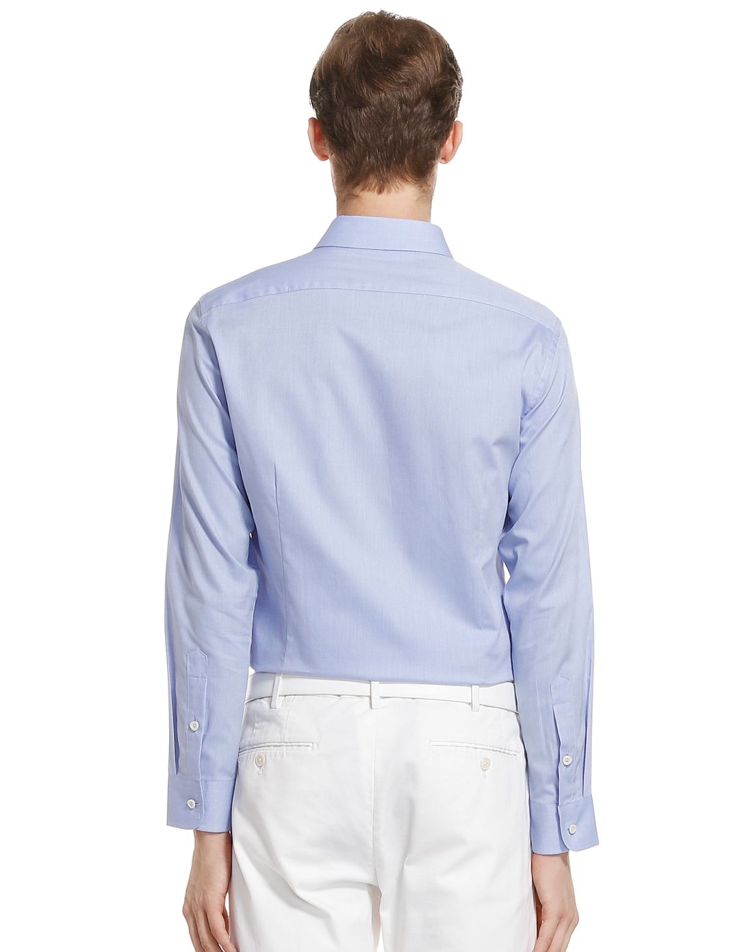 经典简约纯净天蓝长袖衬衫