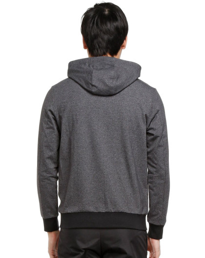 舒适透气 男款深灰色长袖外套 连帽卫衣款