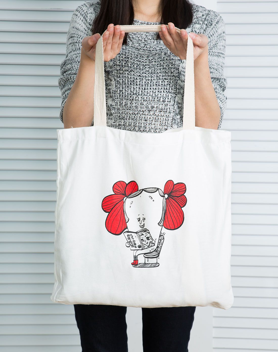 原创文艺有机棉手工袋(阅读)