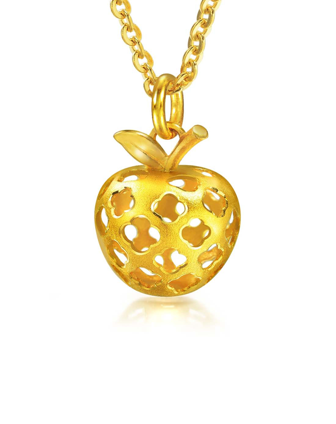 足金镂空苹果吊坠(不含项链)
