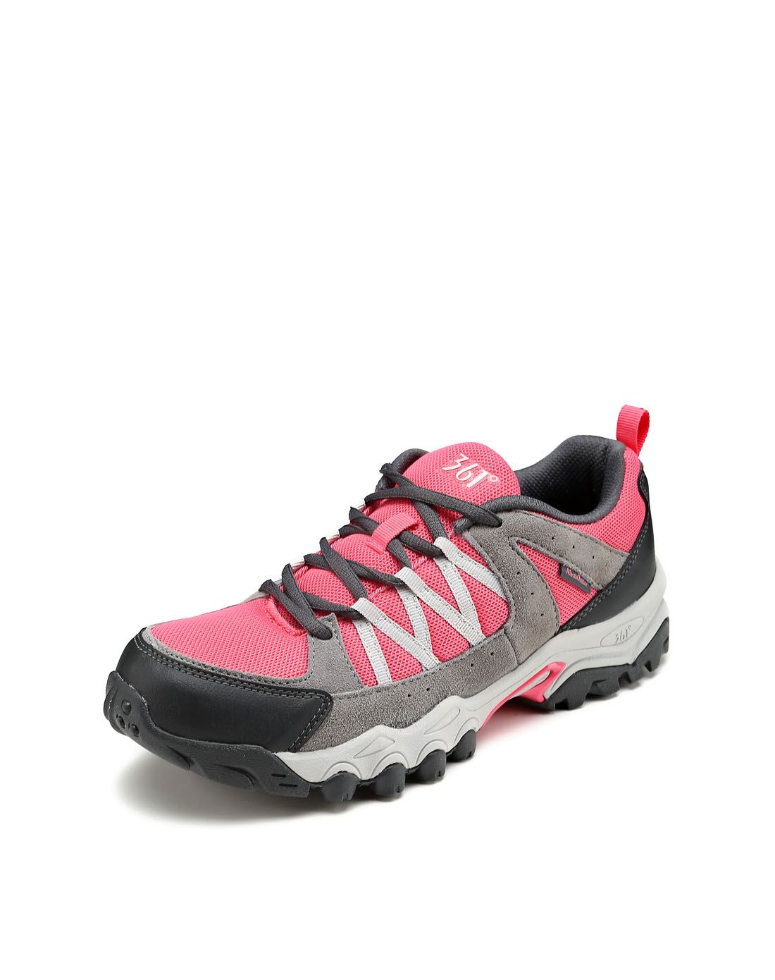 防护耐磨 女款粉配中灰色户外登山鞋