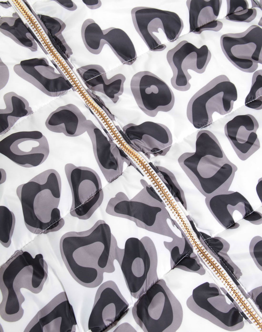 > [joyrich]男女同款白色豹纹厚身连帽外套