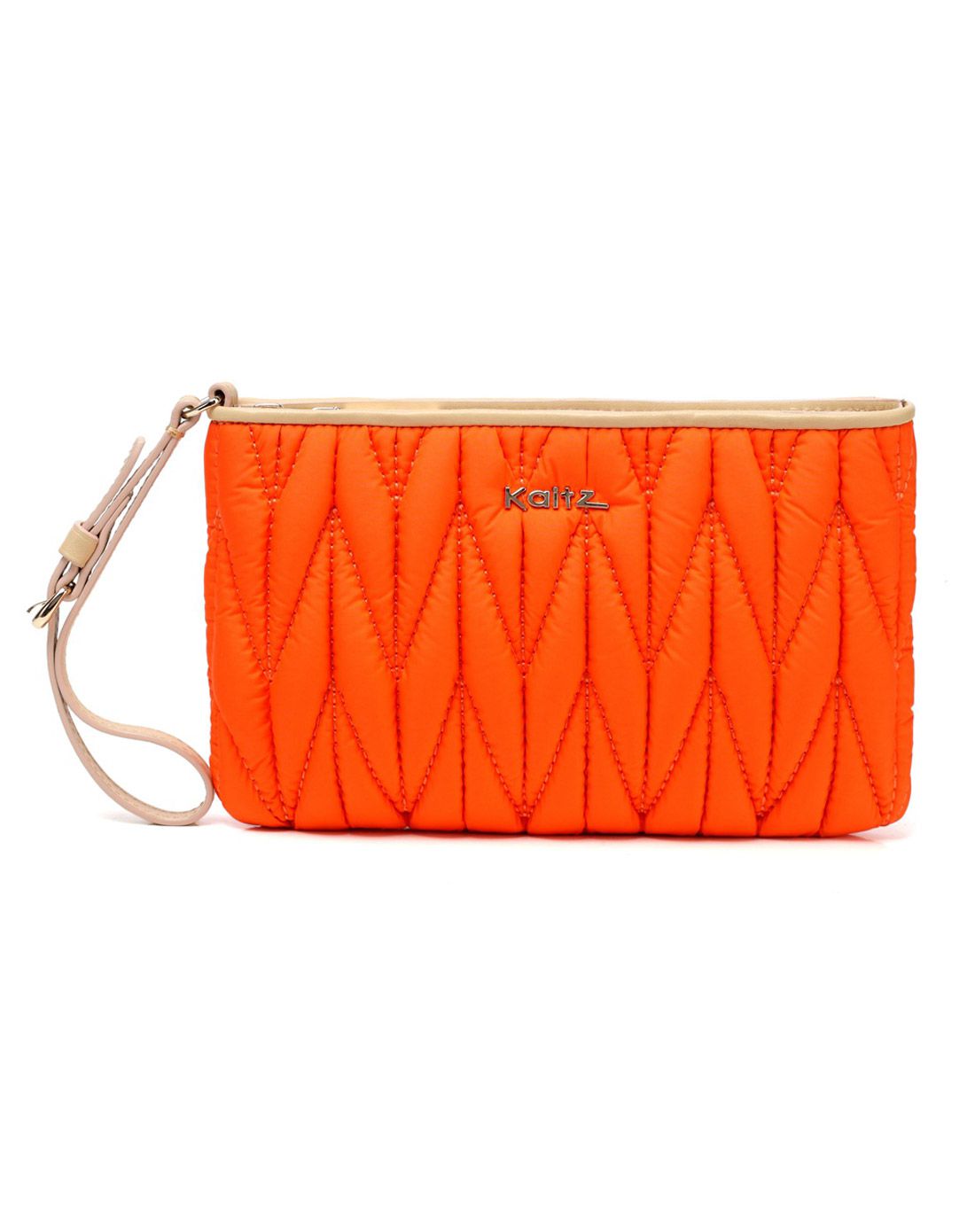 女款赤橙色蝉翼面料日韩甜美手抓包