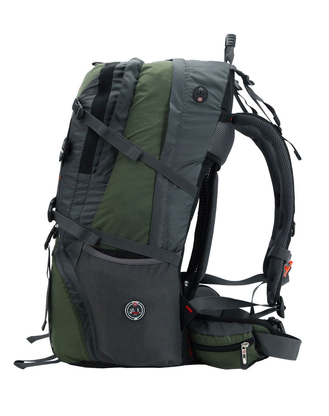 瑞士军刀 中性款军绿色50升登山包 户外专业登山