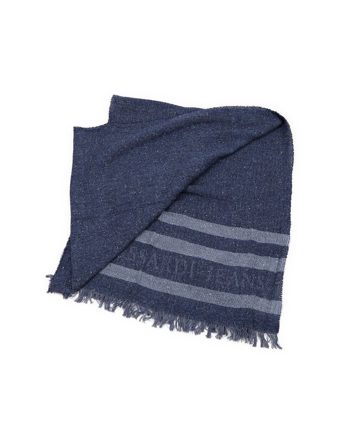 男款深蓝色魅力时尚条纹围巾