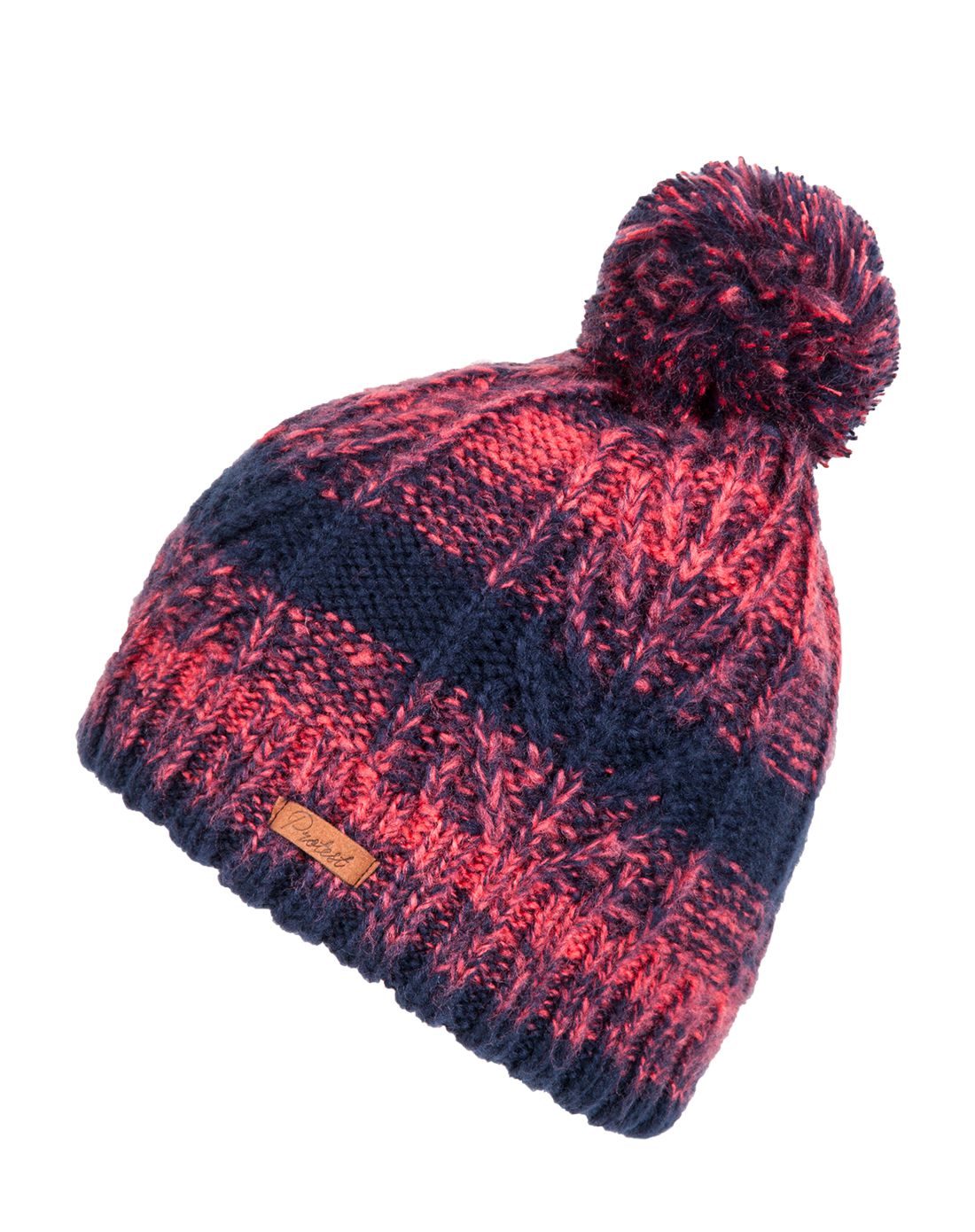 女款玫红色毛织帽 柔软温暖玫红色