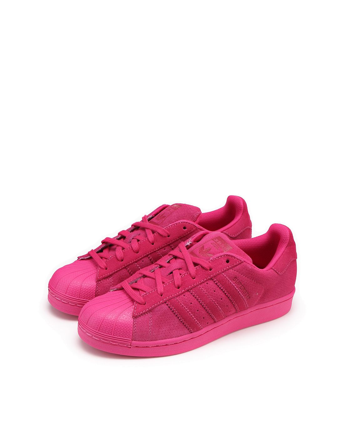 阿迪达斯三叶草潮流时尚专场三叶草 中性款玫红色运动鞋 复古耐磨aq