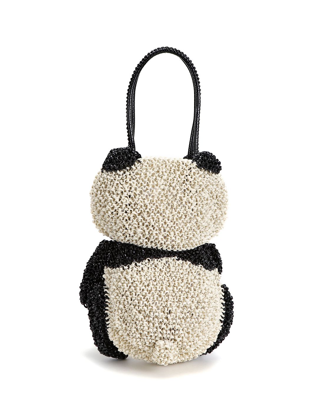 anteprima antperima wirebag女款黑/米白色镶钻熊猫造型经典编织手提