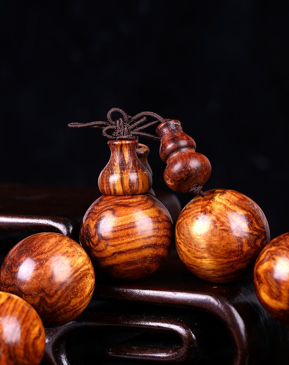 太阳之爱solar love文玩精品专场虎虎生风虎皮纹黄花梨20mm手串t1508s