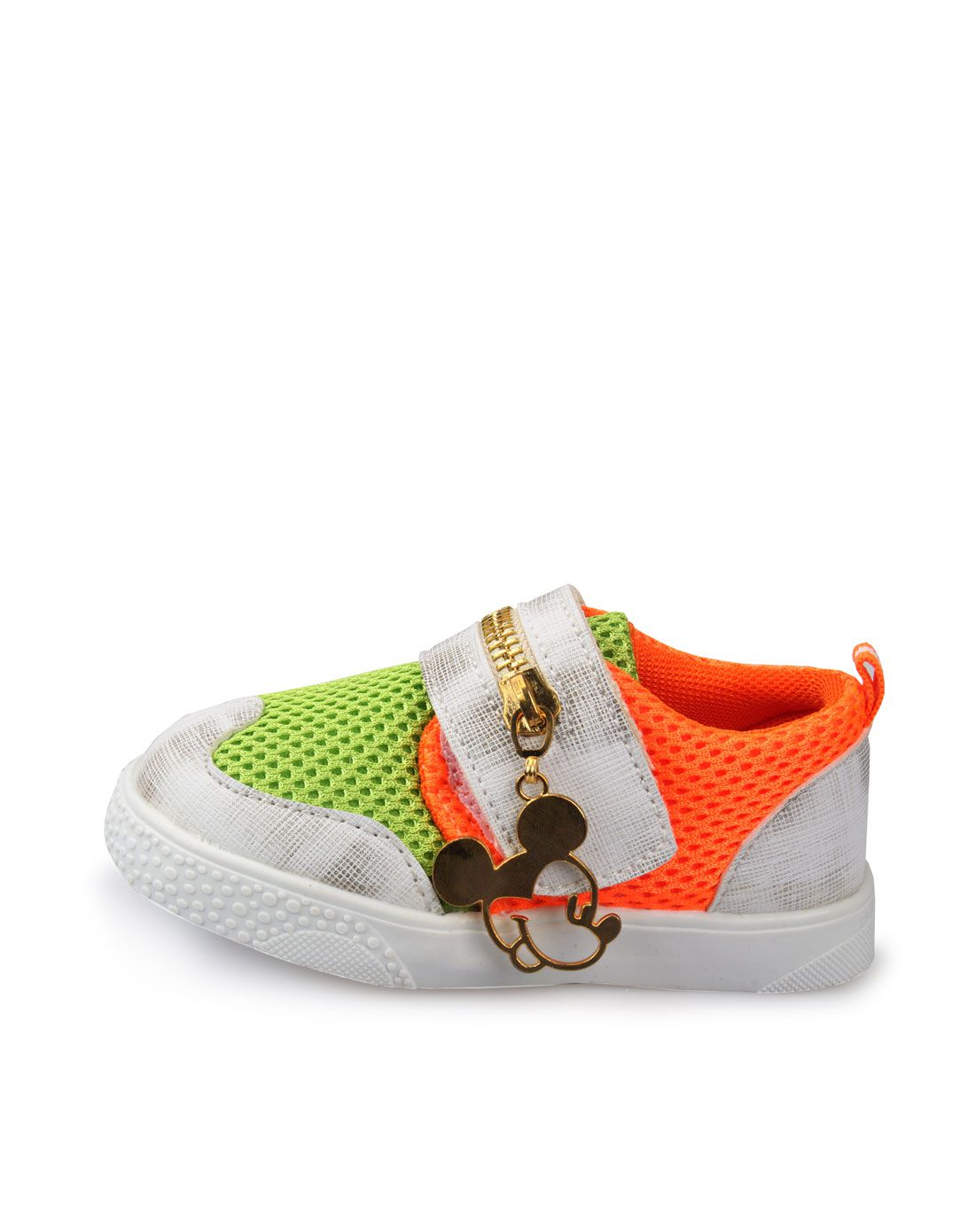 1-3岁绿色可爱米老鼠魔术贴软底学步鞋