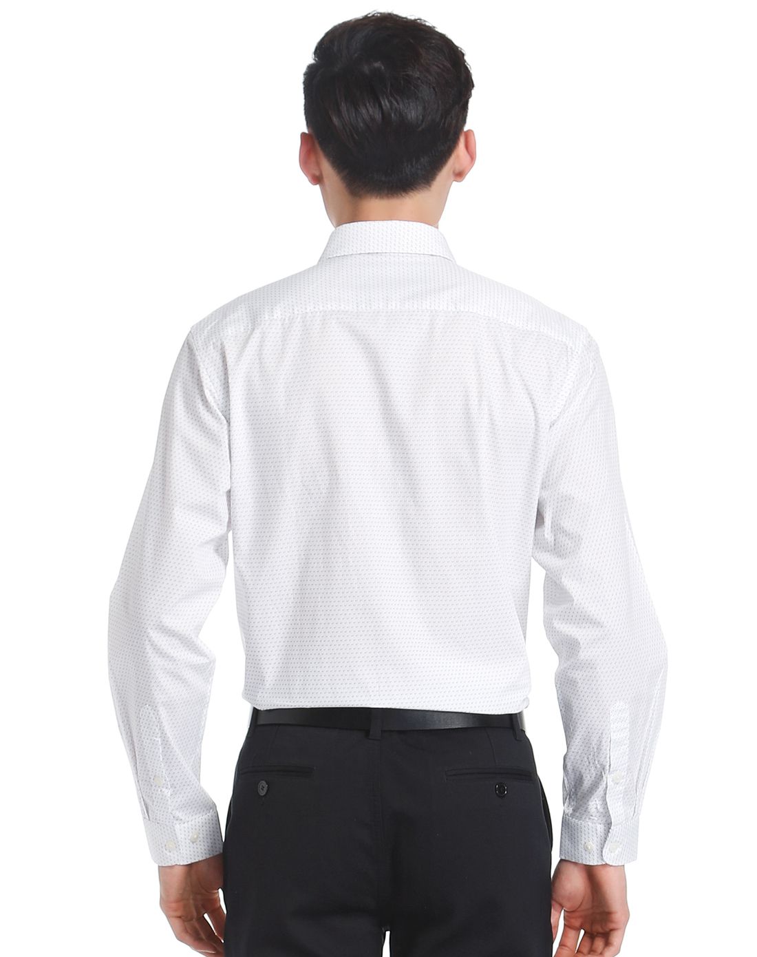 商务简约白色长袖衬衫