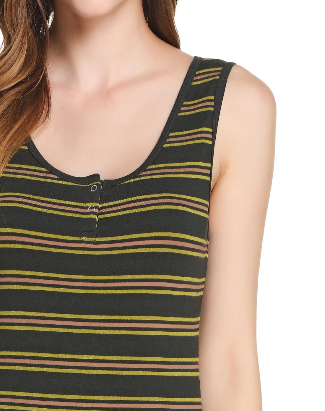 sloggi女士墨绿/浅绿色条纹休闲背心