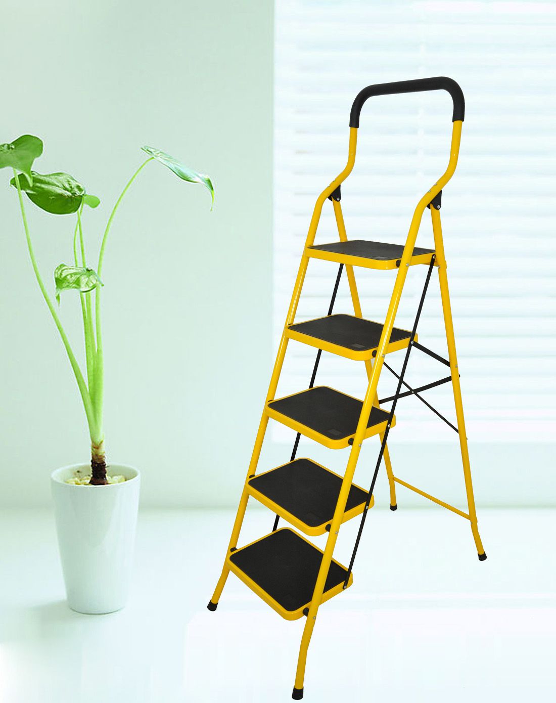 宝优妮宽踏步折叠家用梯安全承重150kg