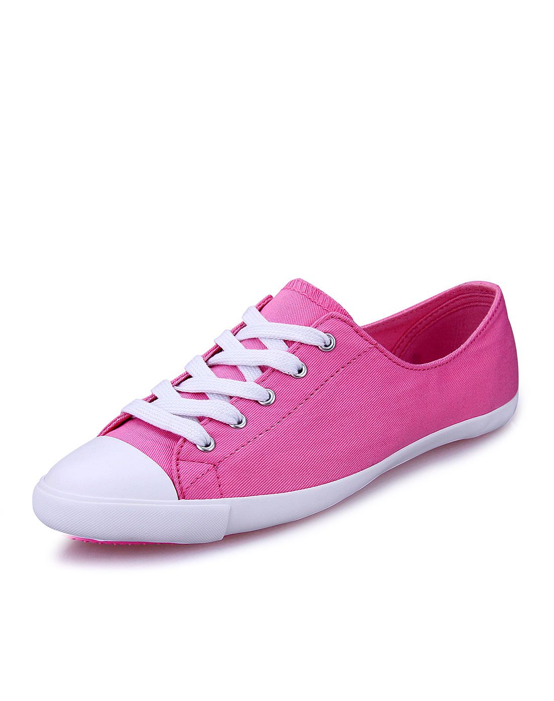女款粉红色帆布透气轻便帆布鞋