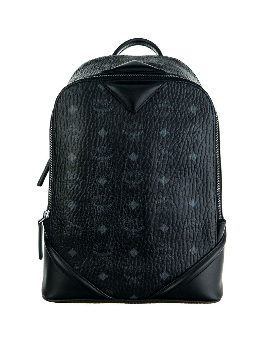 > mcm 中性黑色时尚百搭双肩包小号