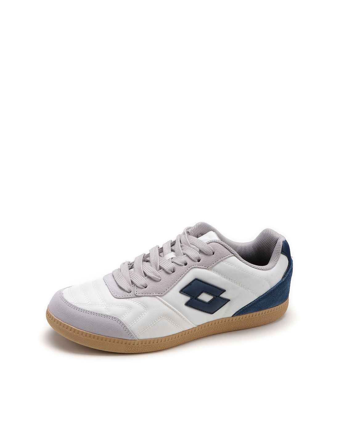 李宁&lotto运动装备专场经典拼接 男款乳白配深蓝色运动鞋elcl015-5