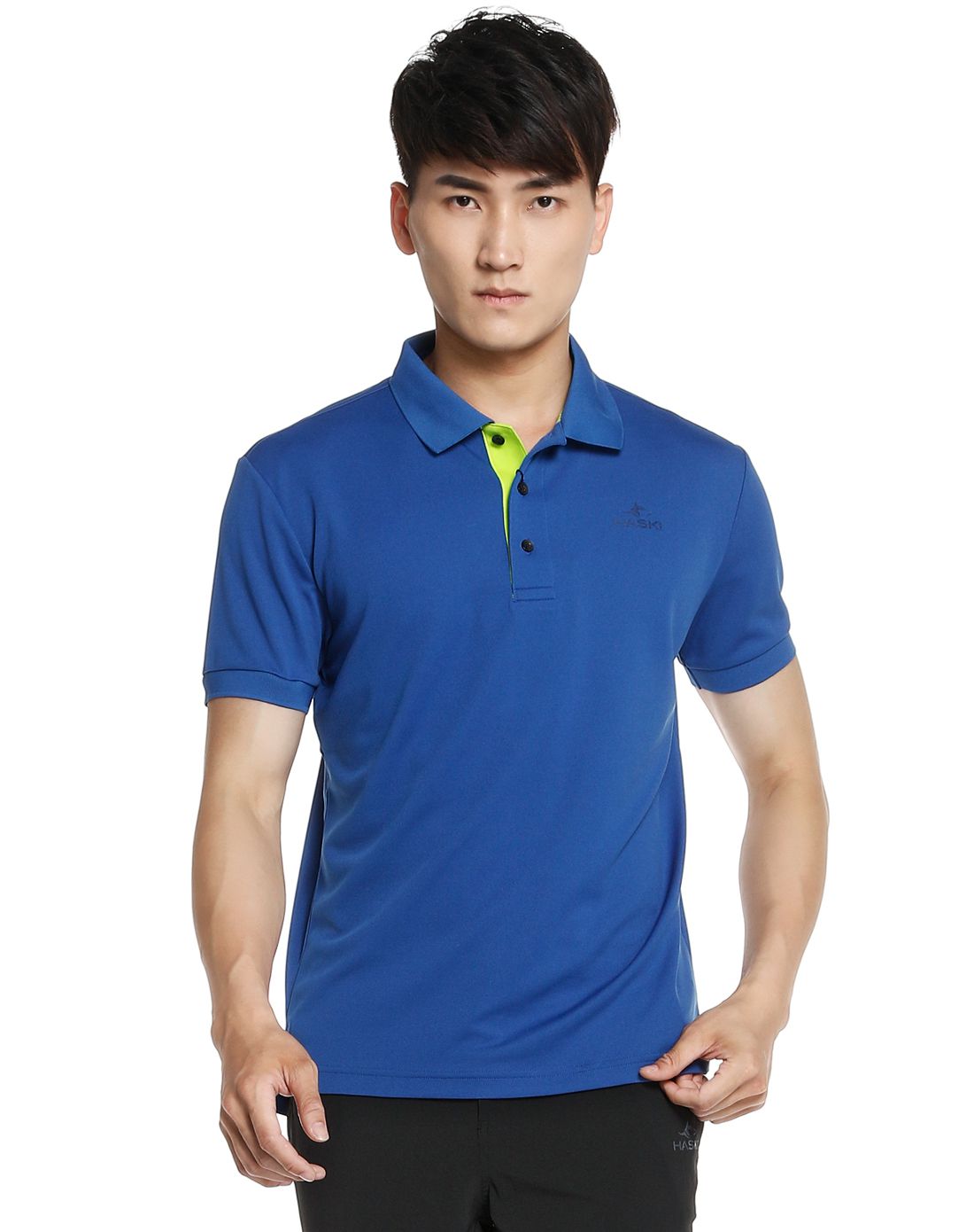 吸湿排汗 男款深蓝色短袖polo衫