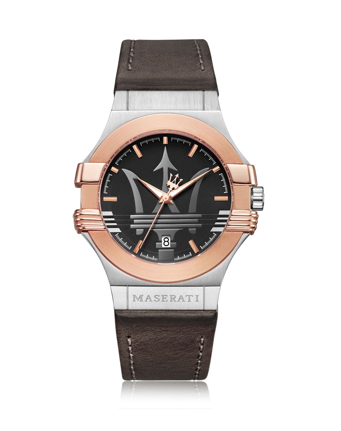 maserati tempo玛莎拉蒂经典三叉戟表面日历功能男士石英表r88