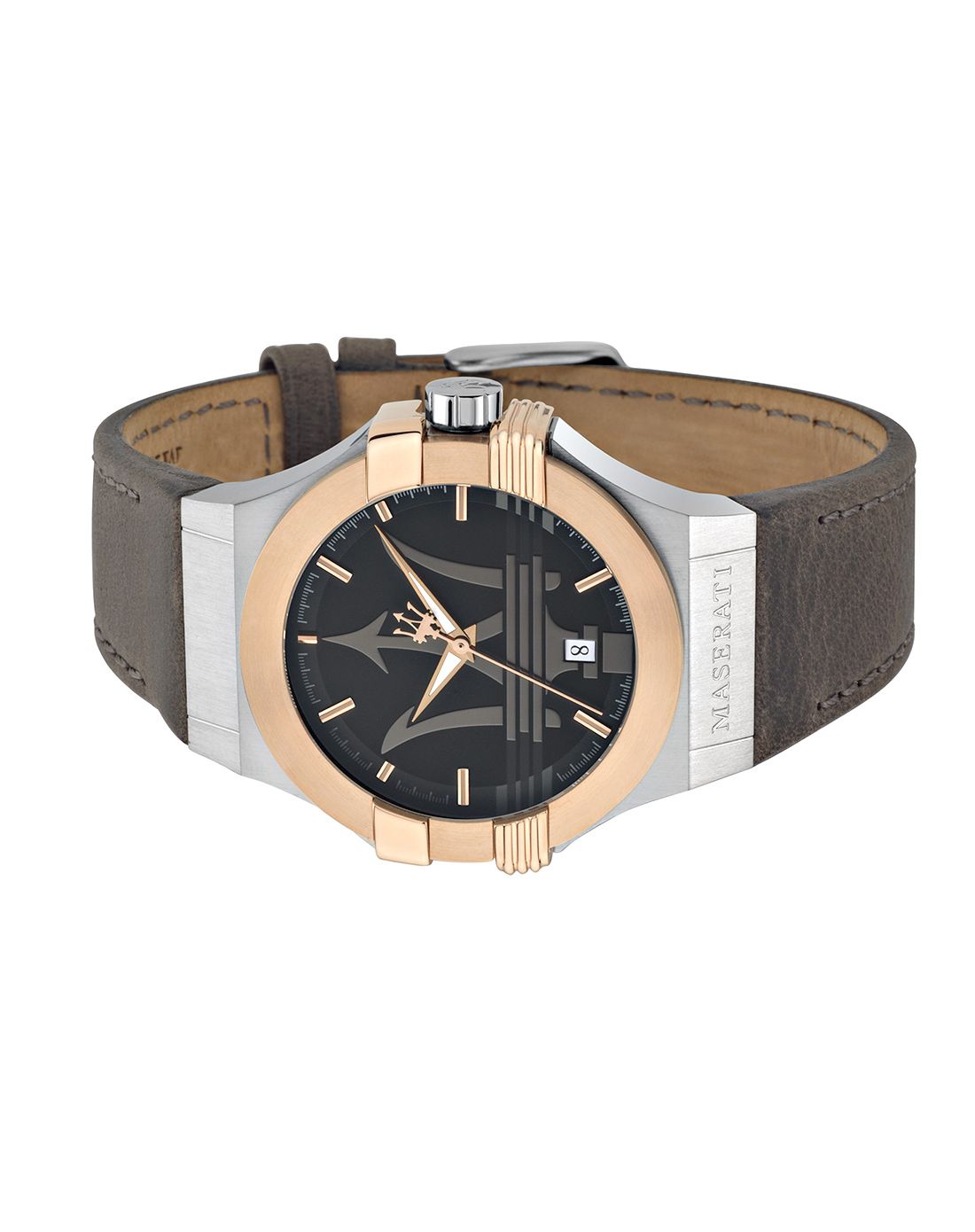 maserati tempo玛莎拉蒂经典三叉戟表面日历功能男士石英表r88