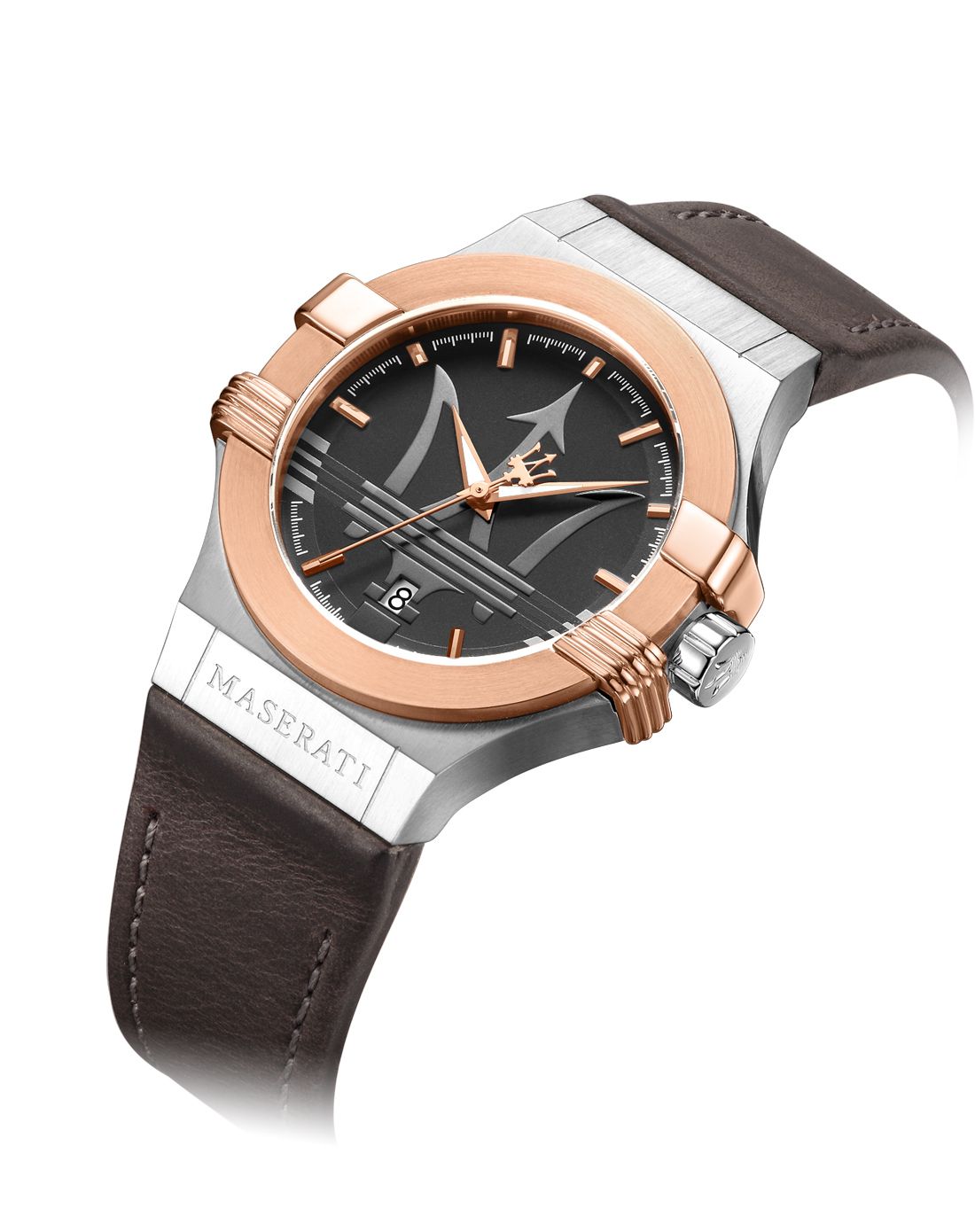 maserati tempo玛莎拉蒂经典三叉戟表面日历功能男士石英表r88