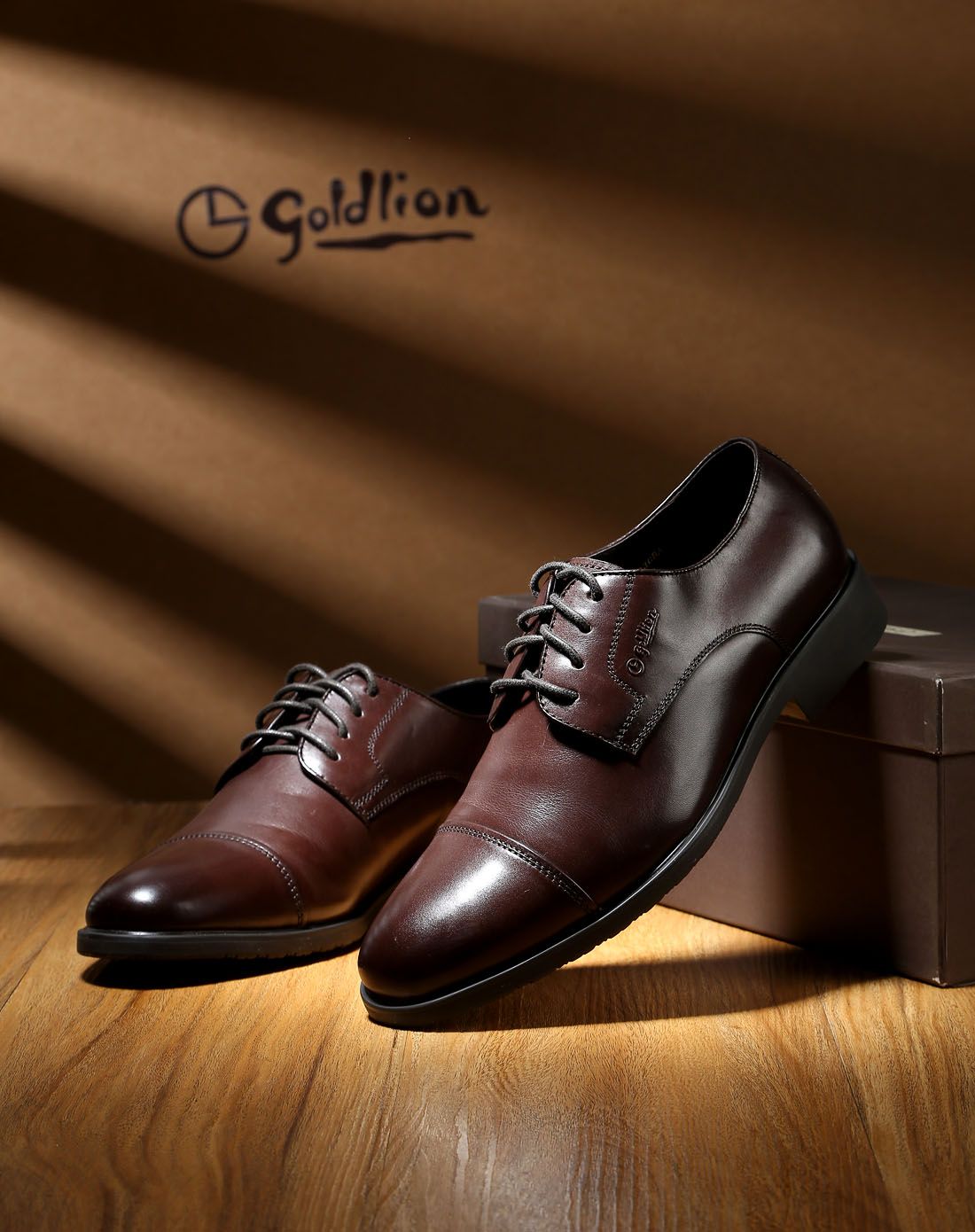 金利来goldlion 深棕色牛皮经典绅士皮鞋