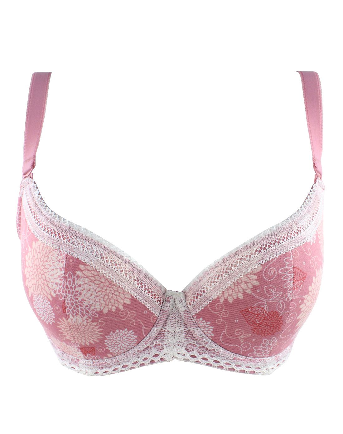 安莉芳3/4薄杯侧比位加宽聚拢文胸