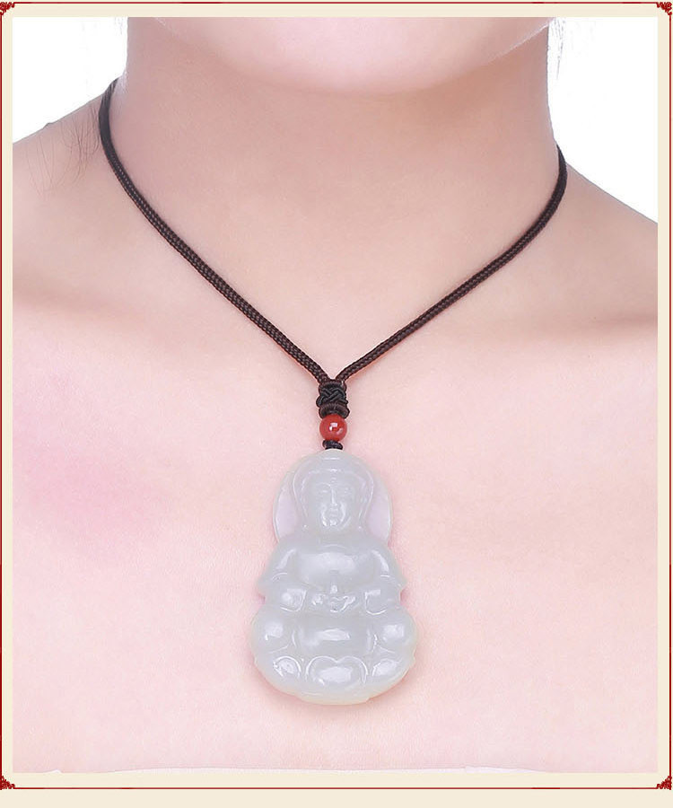 柏诗翠 天然和田玉观音吊坠