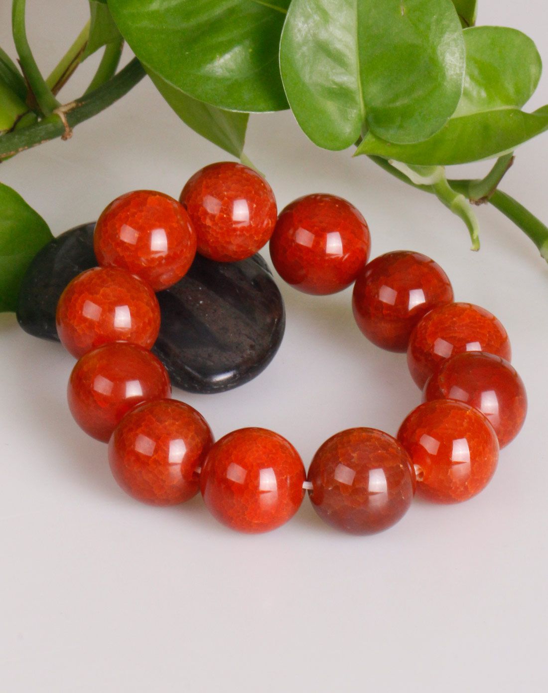 中性天然冰花玛瑙手串附证书