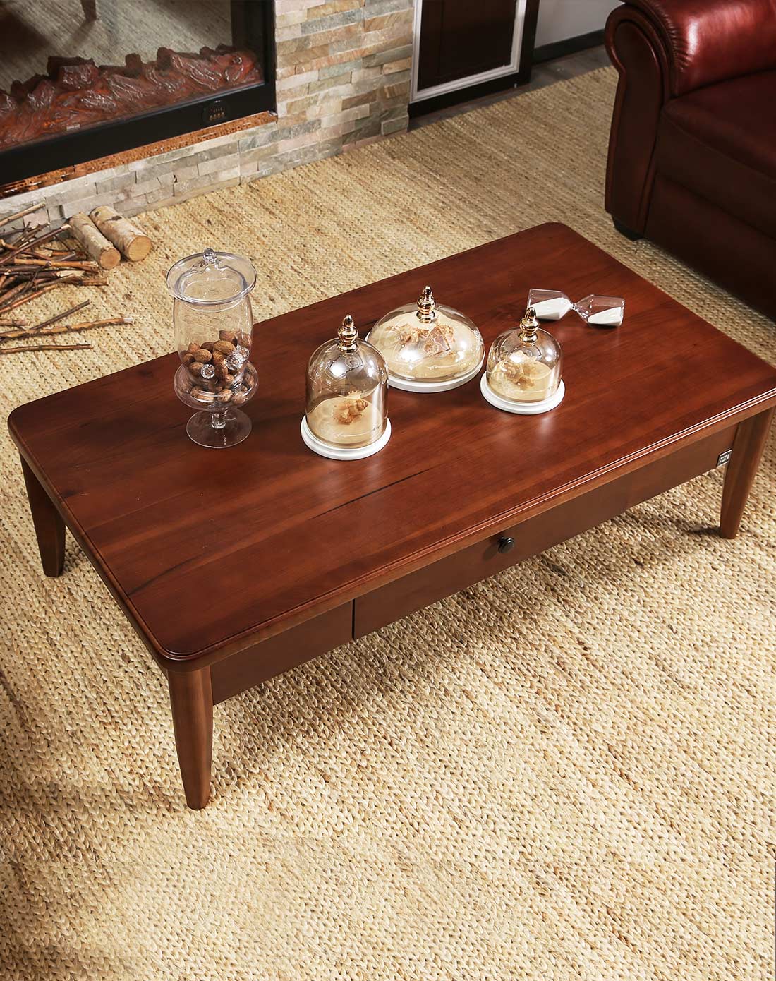 传统典雅楸木实木茶几