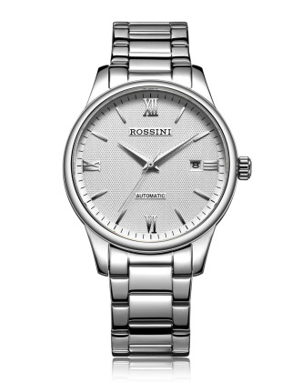 罗西尼 雅尊商务不锈钢进口机械男表5507