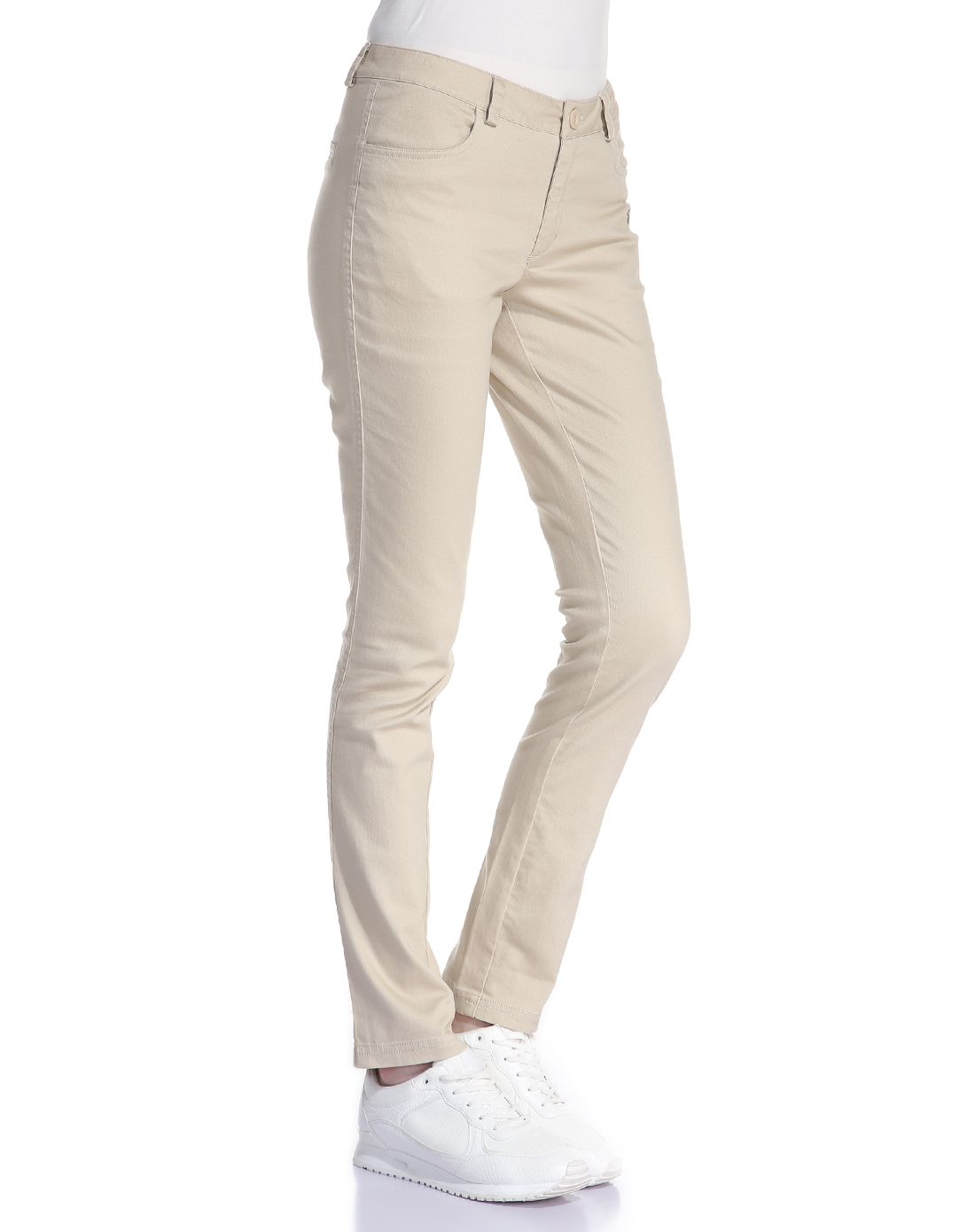 舒适柔软 女款浅卡其色长裤 运动生活系列