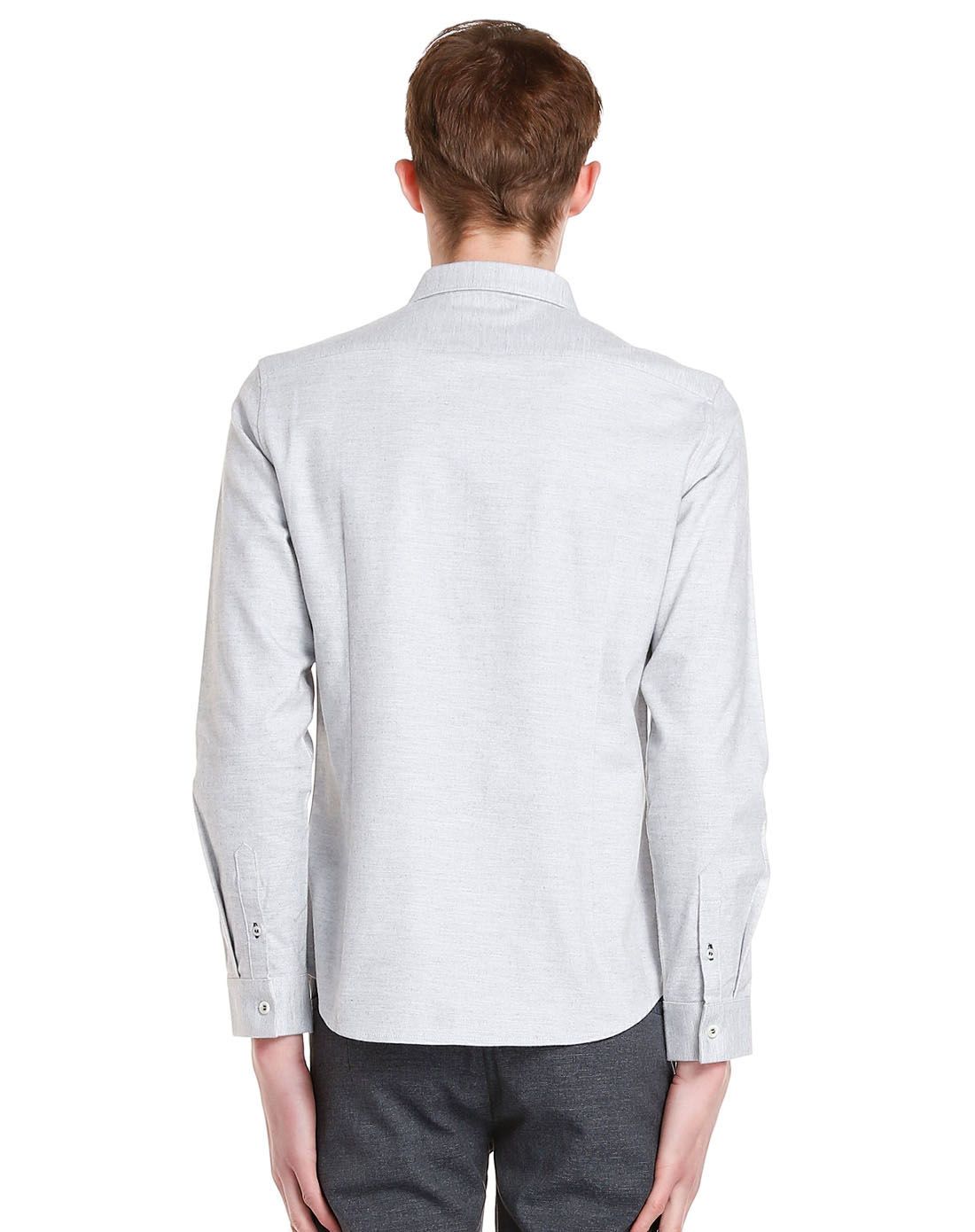 马克华菲mark fairwhale jeans浅灰白色帅气魅力印花翻领