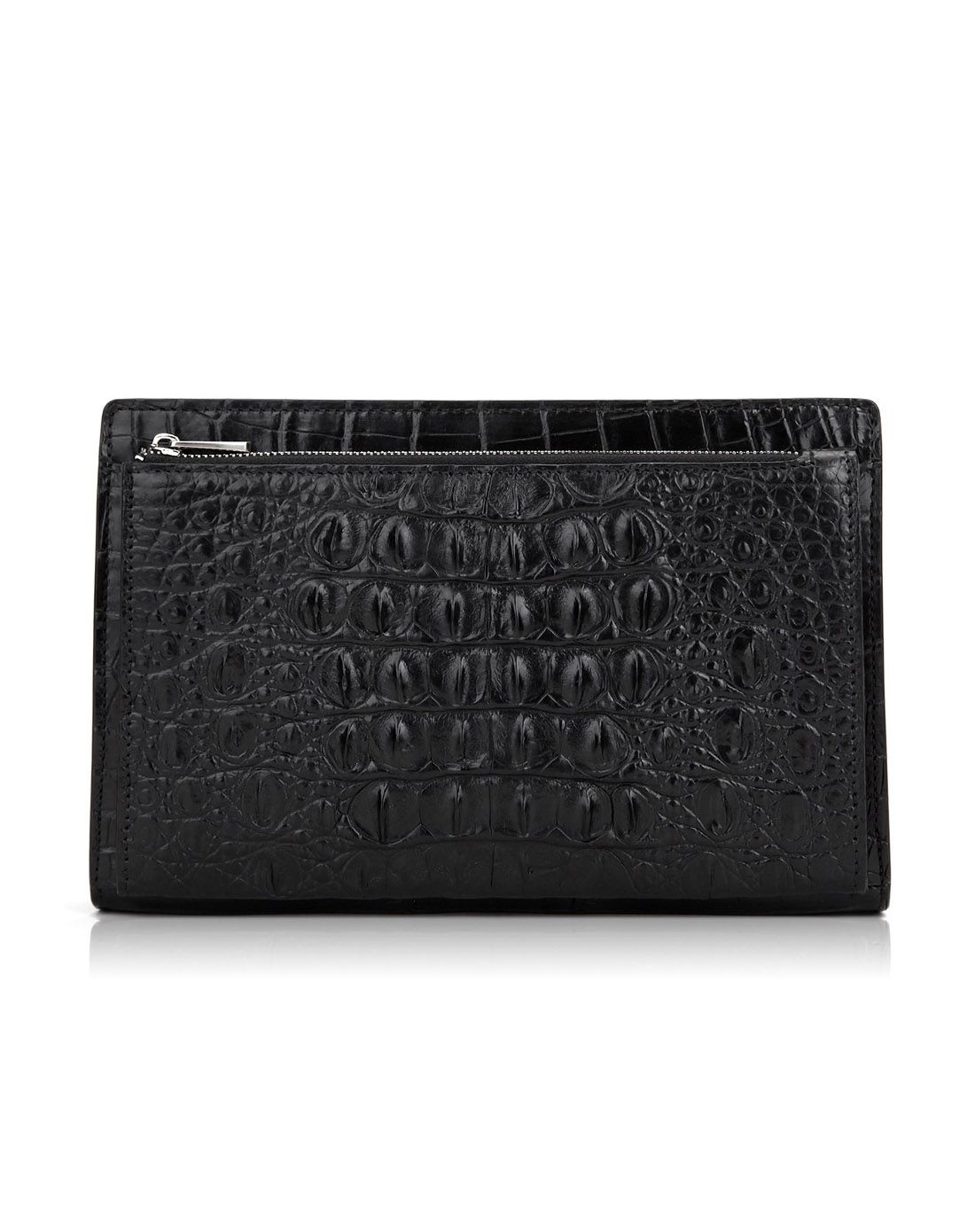 16年新品男黑色鳄鱼皮革夹包