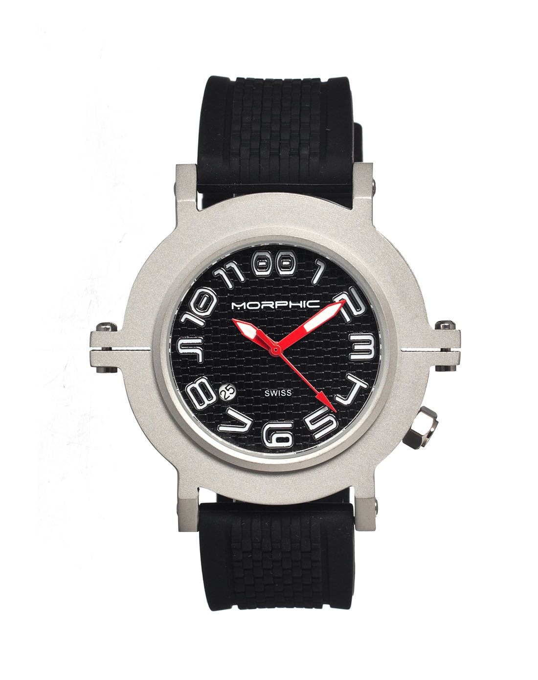 > morphic银色 & 黑色 m31系列瑞士石英腕表mph3102