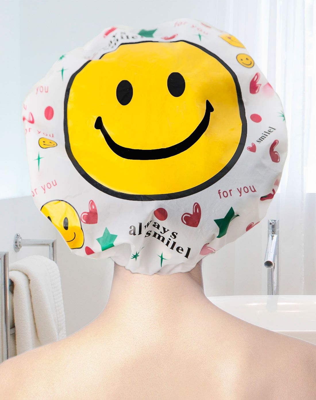 【2件起售】可爱卡通防水浴帽5入