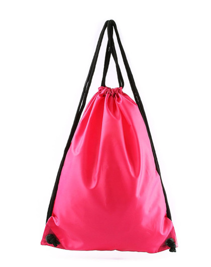 防水耐磨中性款桃红色束口袋