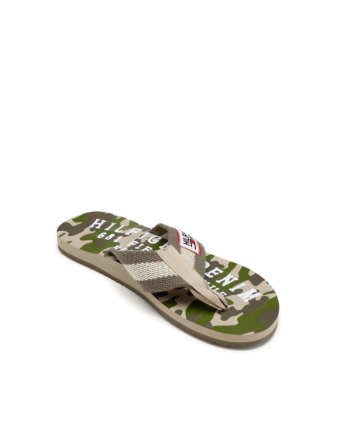 tommy hilfiger绿/浅卡其色迷彩帅气人字拖鞋em56816997ks368_唯品会