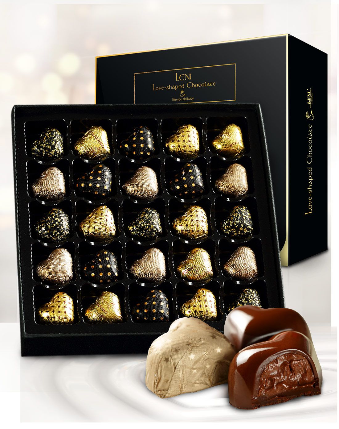 锡纸心形夹心巧克力250克