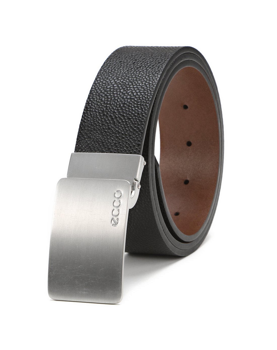 爱步ecco男男款板扣式休闲皮带黑色910443190000_唯品会