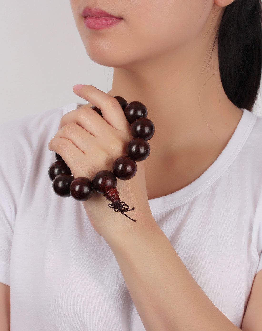 印度金星小叶紫檀20mm佛珠手链