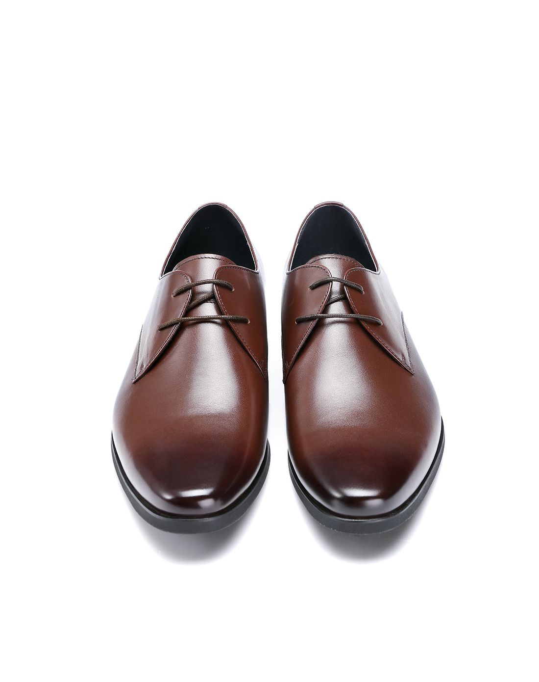 咖啡色时尚尖头商务皮鞋