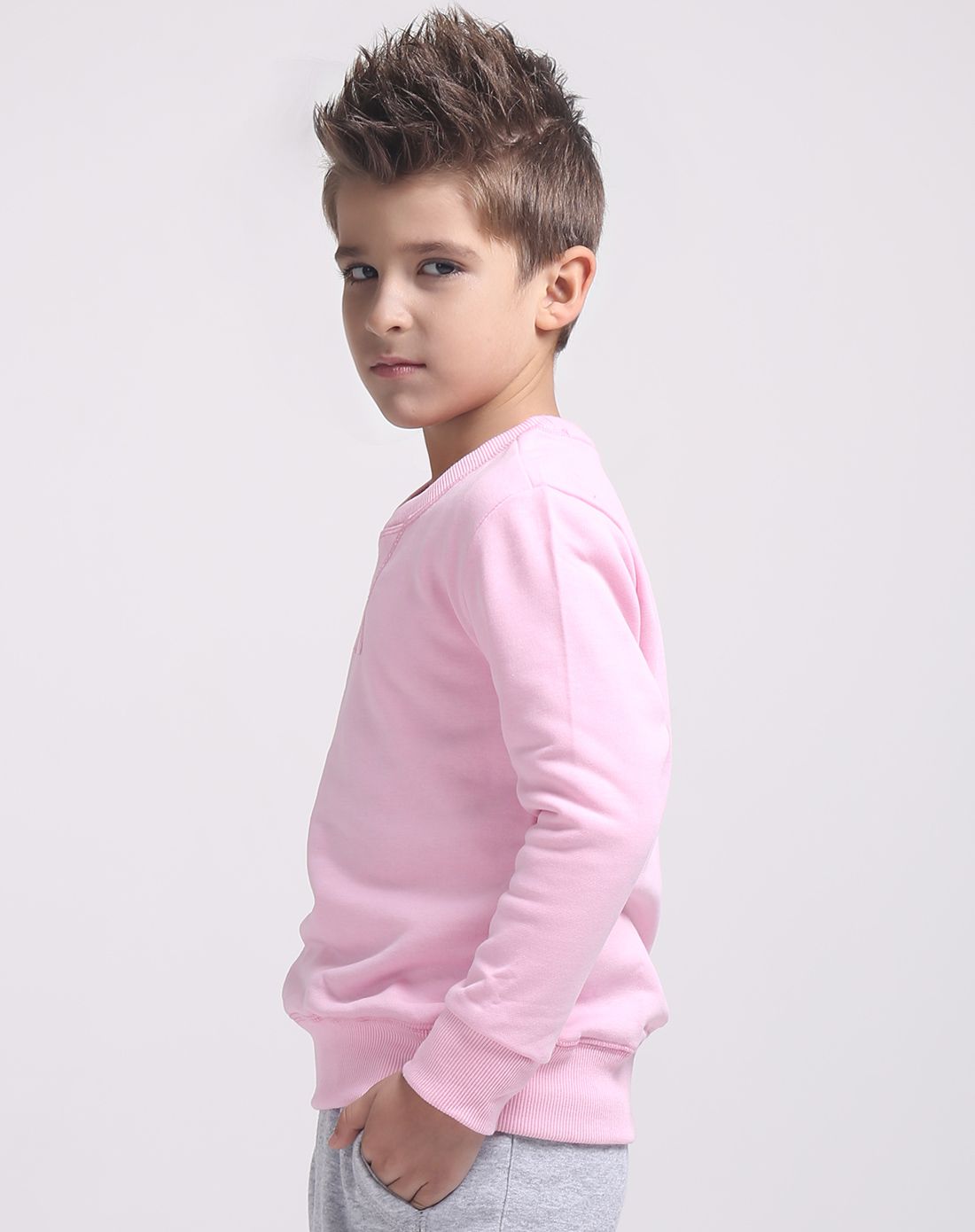 男童粉红色长袖卫衣