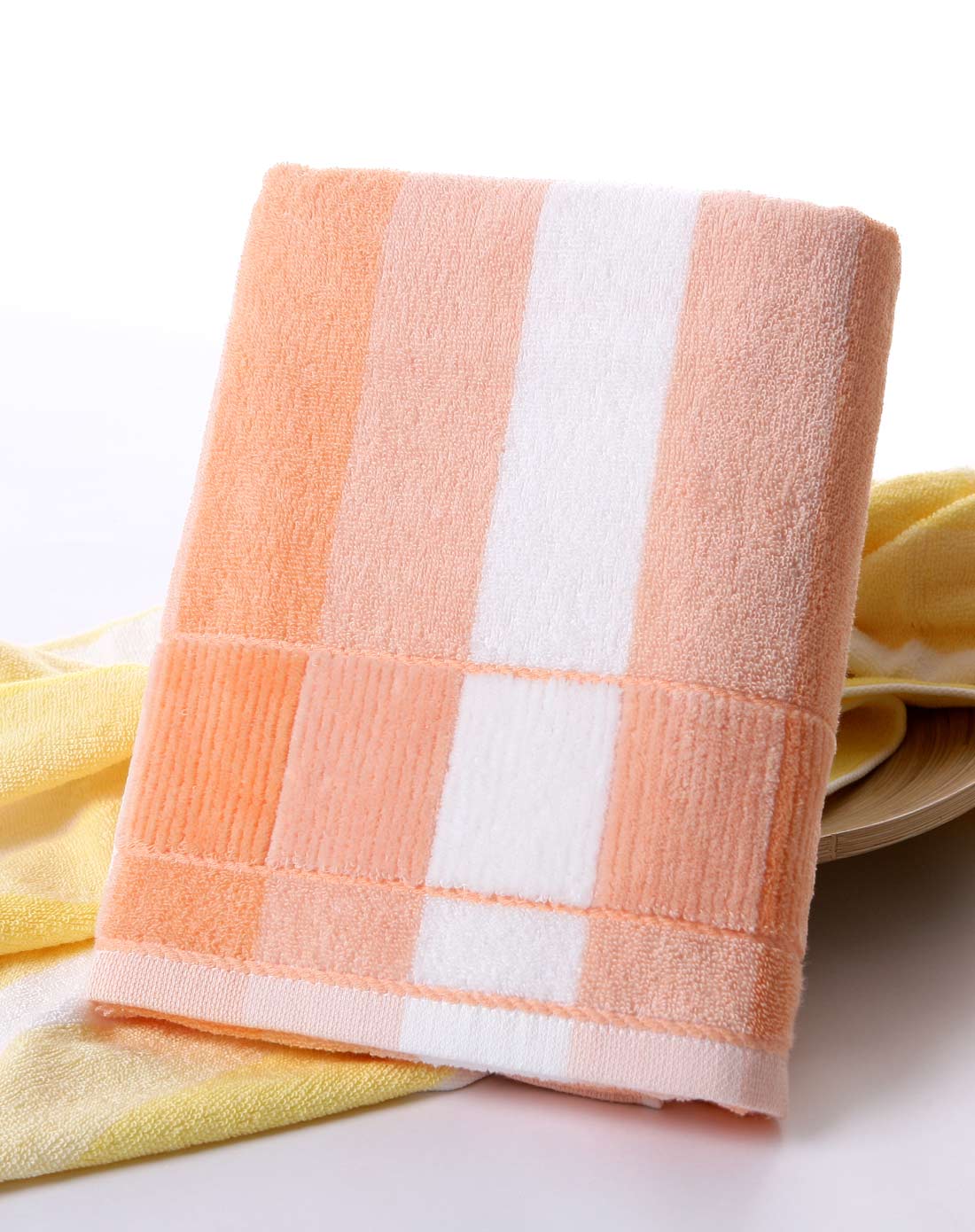 金号毛巾家居专场 居家简约大气素色浴巾 桔色1条