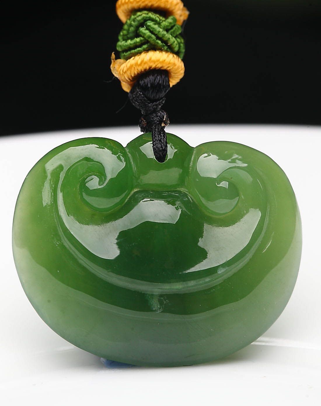 royal gem玉器专场天然和田碧玉吉祥如意吊坠v602-htby20140818-36