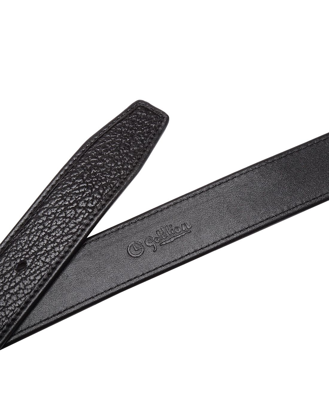 男装黑色商务休闲海豹皮针扣皮带