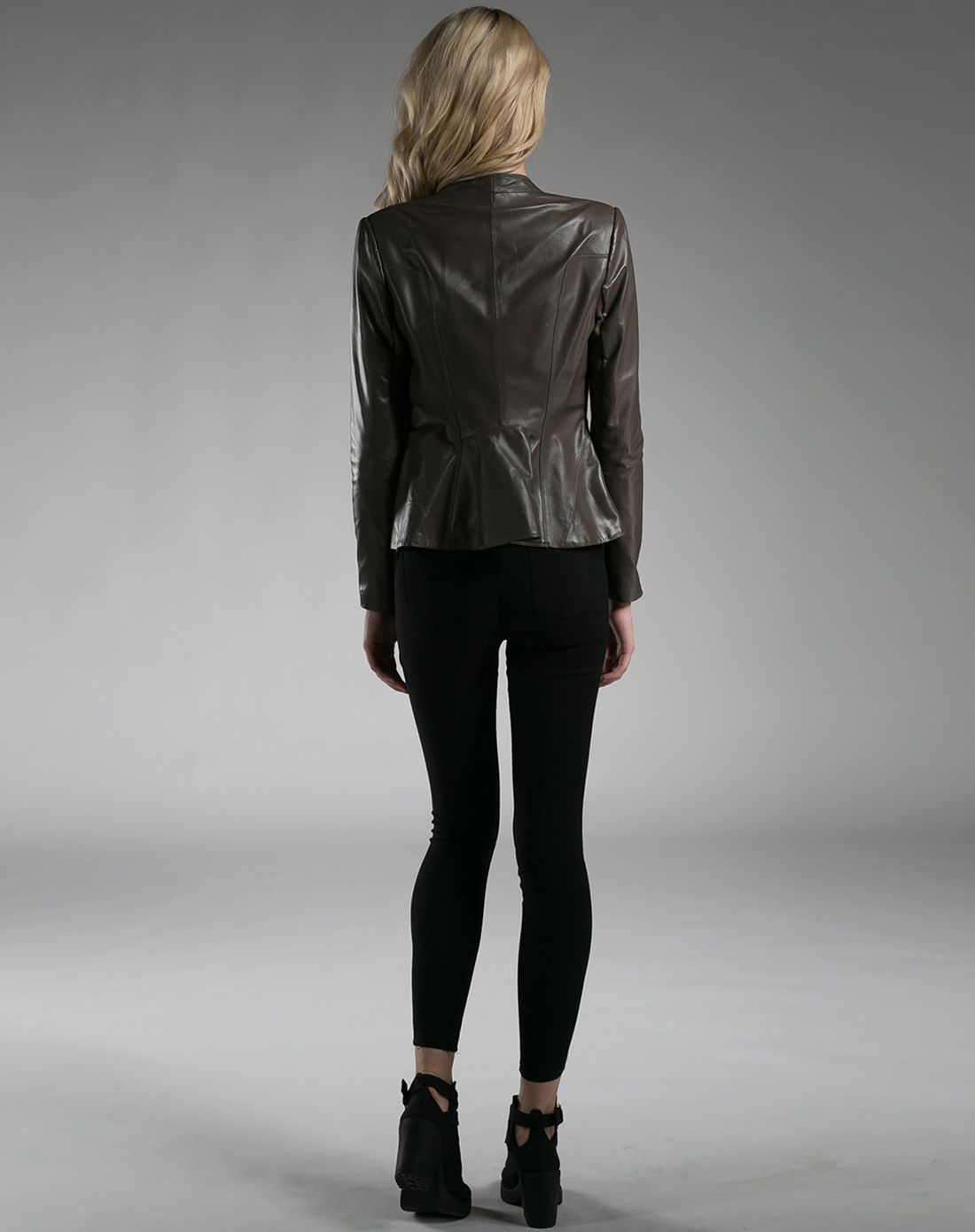 思俪兰卡serilenka皮草深色长袖皮外套p65011405_唯品会